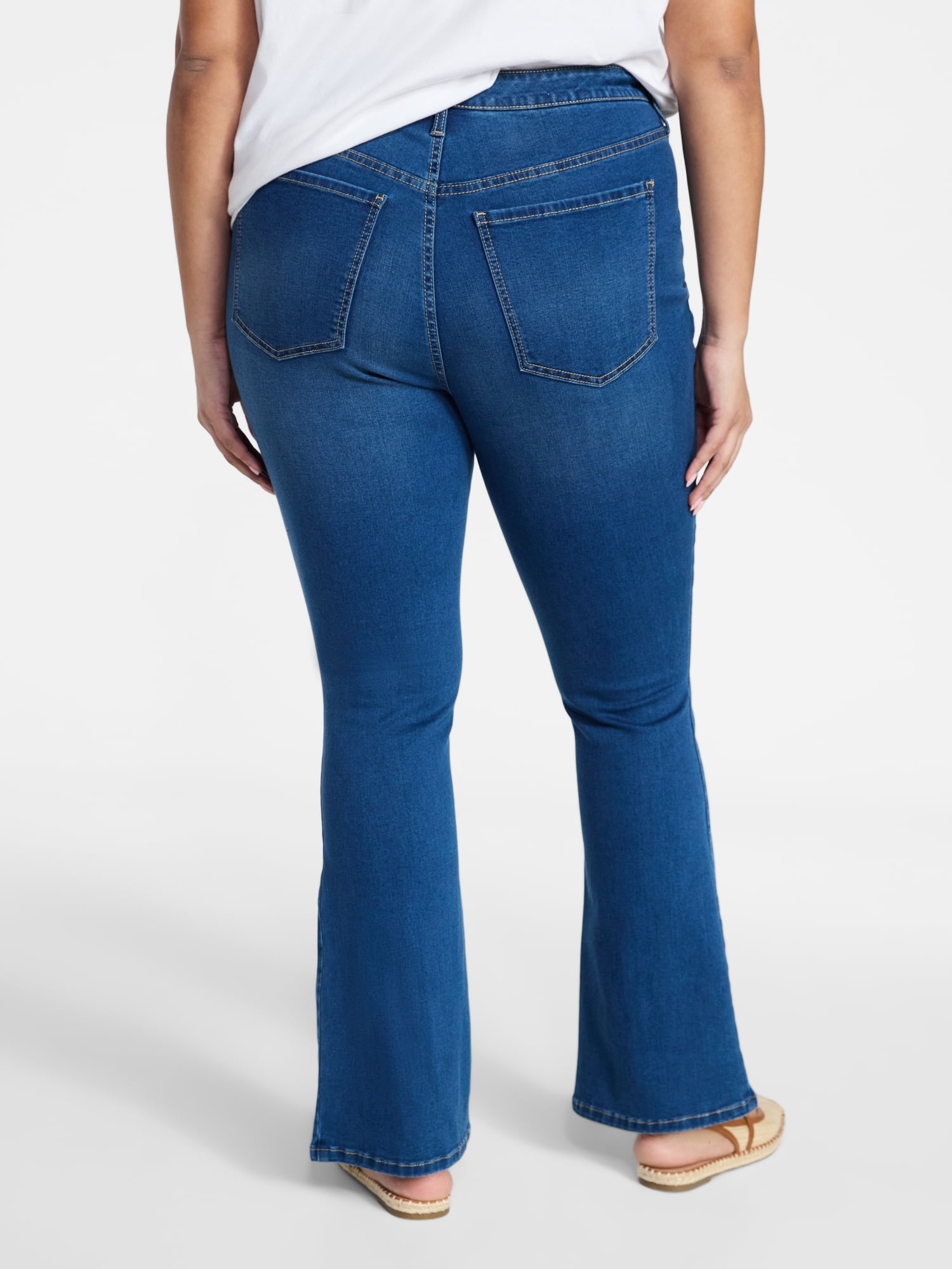 Terra & Sky Women's Plus High Rise Bootcut Jeans, Sizes 16W-28W