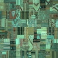 thumbnail image 1 of Ahgly Company Indoor Square Patchwork Turquoise Blue Transitional Area Rugs, 4' Square, 1 of 4