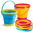 thumbnail image 5 of Foldable Beach Bucket Set, 3PCS Collapsible Beach Bucket Sand Buckets for Beach, Collapsible Sand Toys for Beach Party, Fun Summer Activities, Travel Sand Toys, 5 of 5