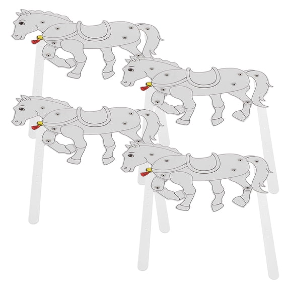 WRISTBIQUE FrColor 4pcs Running Horse Shadow Puppets Chinese Traditional Toy for Stage