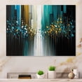 thumbnail image 2 of Designart Abstract Geometric Black And Green II Canvas Wall Art, 2 of 5