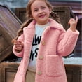 thumbnail image 2 of Chenyin Baby Kids Girls Winter Cotton Jacket Warm Fleece Coats Toddler Long Sleeve Solid Color Windbreaker Jacket Outerwear with Pocket for Girls 2-9 Years, 2 of 9