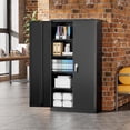 thumbnail image 7 of SOLAURA 72 inches Tall Metal Garage Storage Cabinets, Lockable Steel Storage Cabinet with Doors and Adjustable Shelves for Office, Home, Shops, Garage, Assembly Required, Black, 7 of 7