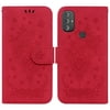 For Motorola Moto G Pure Butterfly Rose Embossed Leather Phone Case