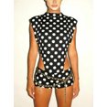 thumbnail image 3 of Argulvti Justaucorps Sans Manches Noir pour Femmes Couleur Unie Taille Haute Col Rond Lingerie, 3 of 4