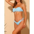 thumbnail image 2 of DARING DIVA Women's Strapless Drawstring Bikini Set, 2 Pieces Swimwear L Light Blue, 2 of 6