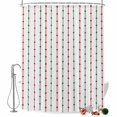 thumbnail image 2 of Christmas Shower Curtains for Bathroom, Simple Xmas Abstract Red Green Dots Stripes Waterproof Fabric Shower Curtain, Decorative Bathroom Curtain for Bathtub, 72"x84", No Hooks Included, 2 of 9