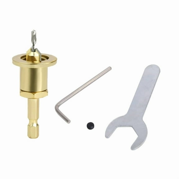 Adjustable Depth Stop Countersink Drill Bit with 1/4Inch Hexagonal Shank and Alloy Head for Woodworking Precisions Tool