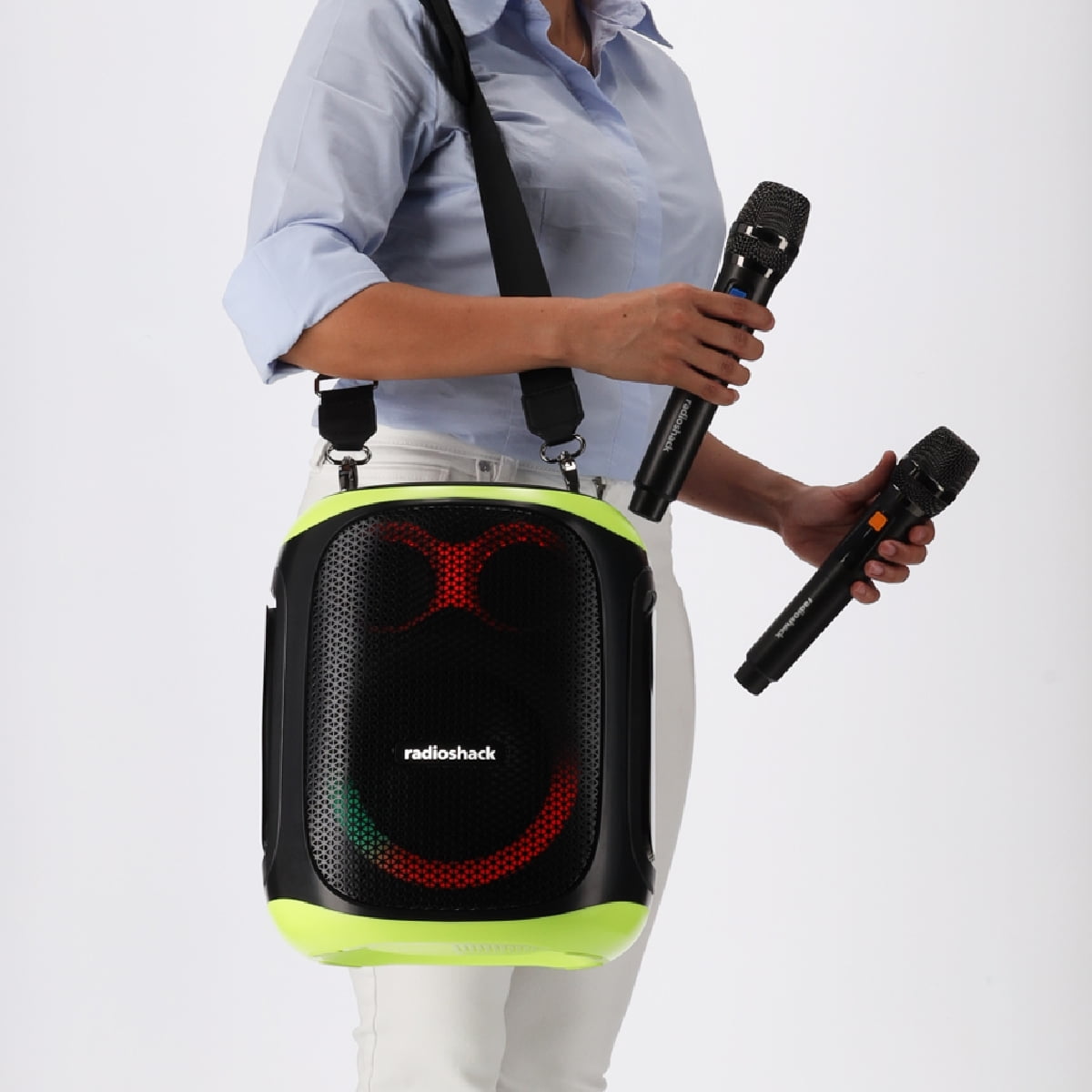 RadioShack Portable Bluetooth Karaoke Speaker, 120W, 2 Microphones Included
