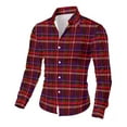 thumbnail image 5 of FDGIU Men's Fall Flannel Shirt - Button Down Plaid, Slim Fit Cozy Long Sleeve Fall Winter Layering Piece with Pocket, 5 of 7