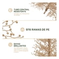 thumbnail image 2 of Árbol de Navidad Ramas de Bayas Acabado Metálico, Pino Navideño Estilo Nórdico Esquimal (Dorado, 2.25 m), 2 of 6
