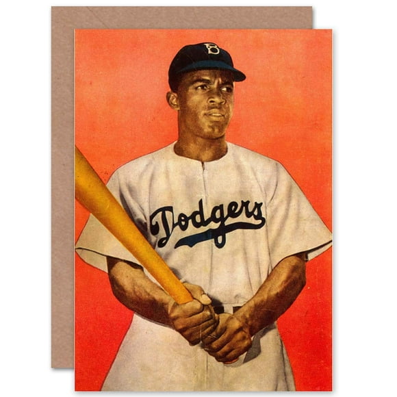 Wee Blue Coo Carte de Vœux VINTAGE PHOTO JACKIE ROBINSON BASEBALL BROOKLYN DODGERS