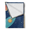 thumbnail image 2 of I Love You Soft Flannel Fleece Throw Blanket, Spaceship Galaxy Stars Cosmos Love Theme Retro Inspirational Letters, Cozy Plush for Indoor and Outdoor Use, 50" x 70", Dark Blue and Coral, by Ambesonne, 2 of 5