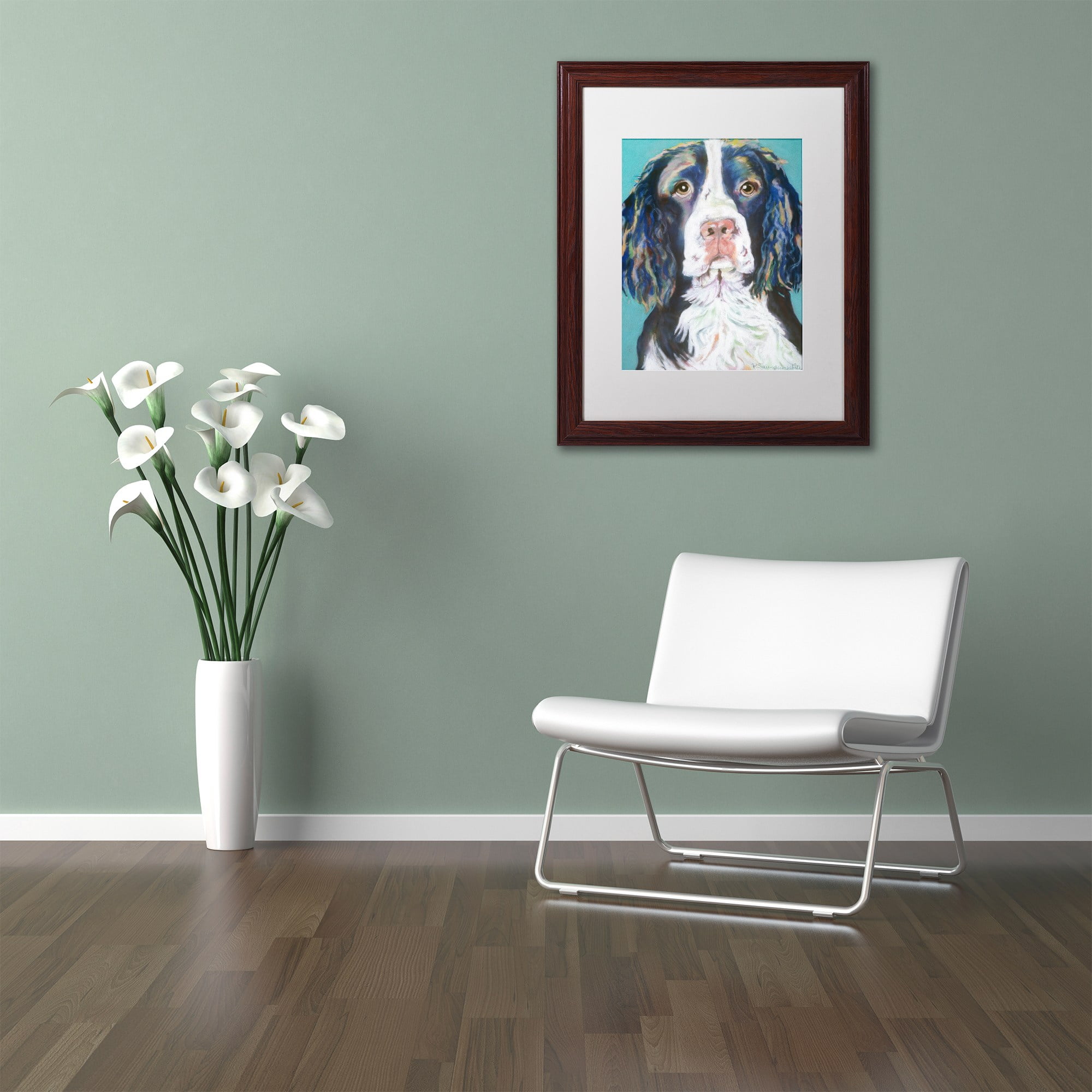 Trademark Fine Art "Dodger" Canvas Art by Pat Saunders-White, White Matte, Wood Frame