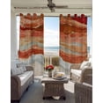 thumbnail image 4 of Blackout Curtains for Bedroom, Burnt Orange Coastal Room Darkening Window Drapes for Living Room, Summer Beach Nautical Abstract Art Thermal Insulated Grommet Curtains, 52x96 inch, 2 Panels, 4 of 9