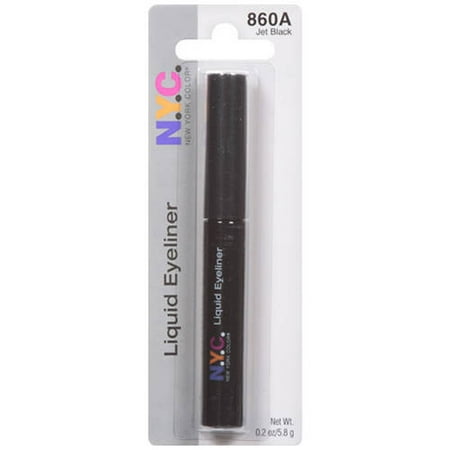 N.y.c. new york color liquid eyeliner, jet black 860a