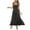 Black, variant on WIZUTIZ Womens Summer Dress Trendy Plus Size High Rise Adjustable Strap Solid Peplum Dress Sleeveless V-Neck Tank Dress for Lady Ankle-Length Wrinkle-Free Party Dress Black