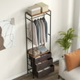 thumbnail image 2 of Gymax Freestanding Closet Organizer w/ 3-position Hanging Rod & Storage Shelves, 2 of 10