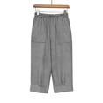 thumbnail image 3 of Yievot Plus Size Capris for Women Summer Elastic Waist Cropped Trousers Casual Beach Tapered Pant with Pockets, 3 of 8