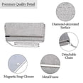 thumbnail image 5 of Womens Sparkly Crystal Diamante Evening Clutch Bag Bridal Prom Party Handbag Wedding Purse with Chains/Silver, 5 of 6