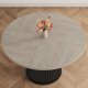 thumbnail image 2 of Qinaqin 47Inch Redondo cm de Profundidadining Mesa para 4-6 People Gris Sala con Robusto Anchoaveform Metálico Pedestal Base Industrial Círculo Kitchen de, 2 of 6