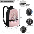thumbnail image 5 of HUIACONG Pink Space Axolotl Backpack for Daily School Use Multi Compartment Wear‑Resistant Large Capacity for Elementary Middle School Kids, 5 of 6