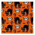 OWNSERIES Halloween Boo Cat Orange Pattern Canvas Wall Art Paintings