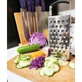thumbnail image 2 of Mainstays Soft Grip Stainless Steel Grater 9" 4 Sided Silver, 2 of 6