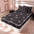 thumbnail image 3 of Erosebridal Cute Rainbow Zipper Twin Comforter Sets with Fitted Sheet and 2 Pillowcases, Cartoon Love Heart Zipper Bedding Set, Pink Reversible, Black Rainbow, Pink Reversible, 3 of 7