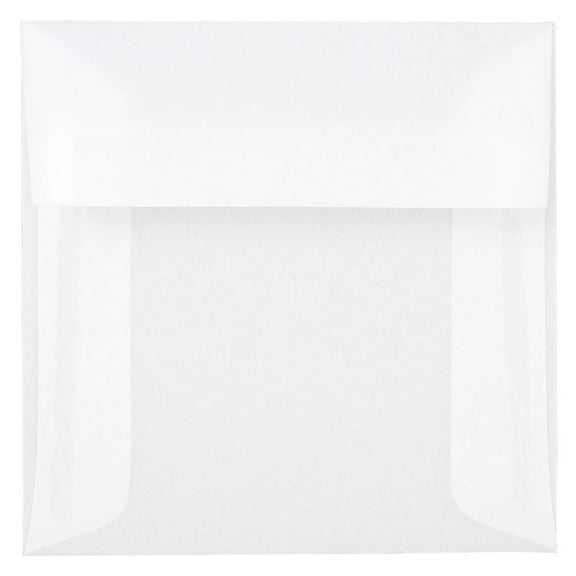 JAM Paper 5 x 5 Translucent Envelopes, Clear, 25/Pack