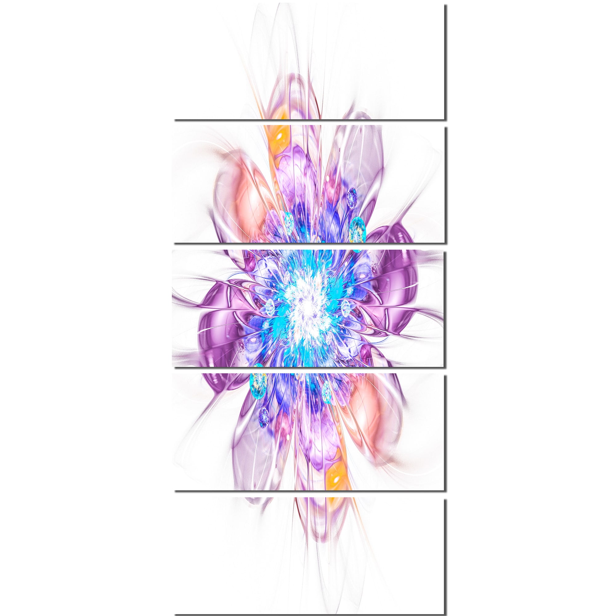 Design Art Perfect Fractal Flower 5 Piece Graphic Art On Wrapped Canvas Set Walmart Com Walmart Com