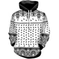 thumbnail image 3 of Sweat à Capuche Bandana Blanc pour Hommes Femmes Vêtements Bandanas Noirs Imprimés Veste Paisley Pantalon Jogger Hip Hop T-Shirts Bandana Rouges Shorts Vêtements Tenues, 3 of 6