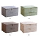 thumbnail image 5 of Caja de almacenamiento de ropa para el hogar, dormitorio, organizador de ropa interior de algodón y lino con tapa Simple, contenedor de Almacenamiento y organización del hogar Café, 45*35*25 CM L Naiovety HA077426-04, 5 of 6