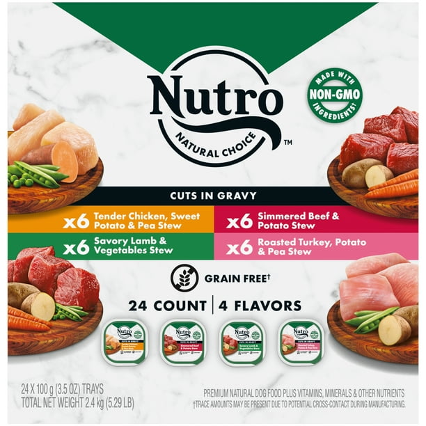(24) NUTRO Natural Grain Free Cuts in Gravy Beef, Lamb, Chicken, and