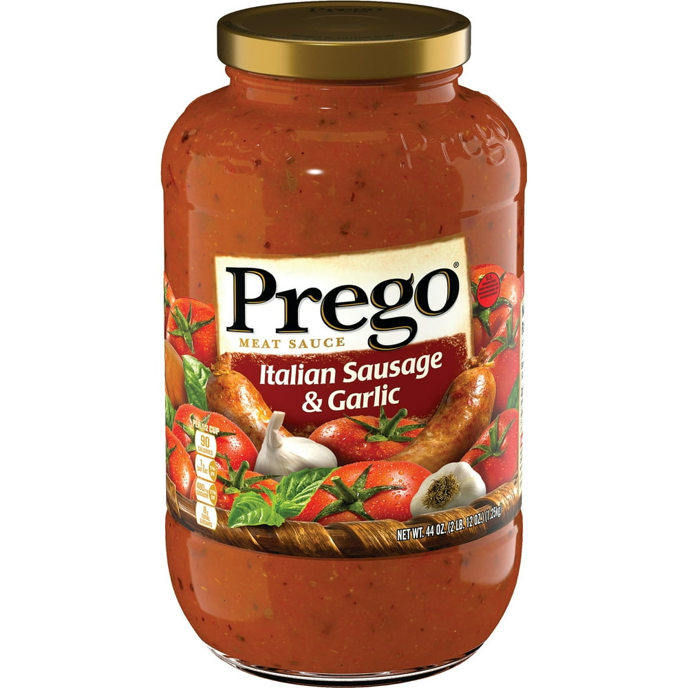 Prego Pasta Sauce, Tomato Sauce with Italian Sausage & Garlic, 44 Ounce