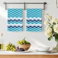 thumbnail image 2 of Dish Towels, Moroccan Ombre Teal Blue Absorbent Kitchen Towels 2 PCS, Abstract Wave Lines Microfiber Hand Towels Dish Cloths Tea Towels for Home&nbsp;Bathroom Cleaning Drying,18X28-Inch,, 2 of 9