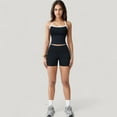 thumbnail image 2 of Women's Square Neck Cropped Active Tank with Contrast Trim and Built-In Bra for Light Support - X Large, Black, 2 of 6