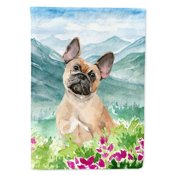 Carolines Treasures CK1978GF Mountian Flowers Fawn French Bulldog Flag Garden Size  Small multicolor