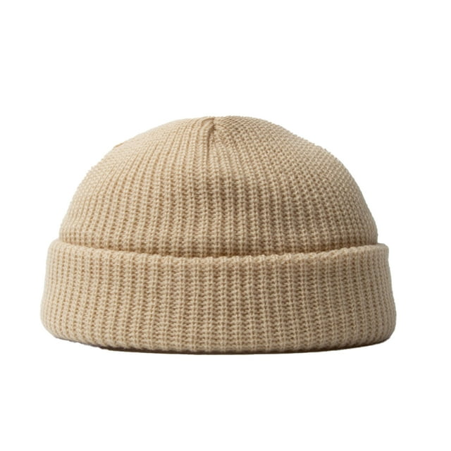 Qarigey Gorro de invierno Gorros de cabeza corta Hombres Mujeres Sombreros Snowboard Beige Type3 NO3