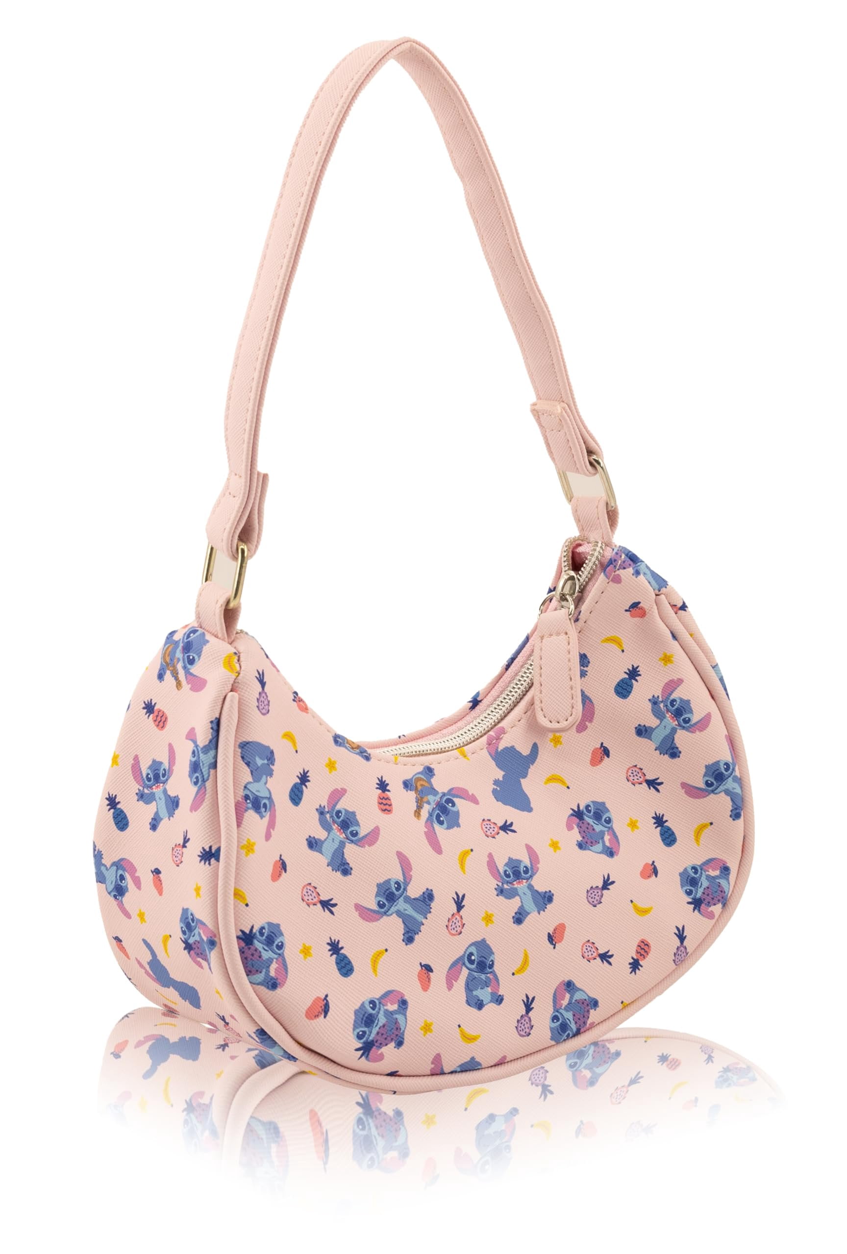 Disney Stitch Hobo Handbag Purse for Girls  Disney Baby Stitch Bright Summer Crossbody Shoulder Bag  Small PU Leather Toddler Purse, Preschool Handbag, Everyday Tote or Travel Mini Purse Ages 3+