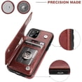 thumbnail image 7 of REQO iPhone 11 Pro Wallet Case with Card Holder,REQO PU Leather Kickstand Card Slots Case,Double Magnetic Clasp and Durable Shockproof Cover for iPhone 11 Pro 5.8 Inch(Brown), 7 of 7