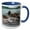 Blue/White, variant on 3drose, Usa, Alaska, Inian Islands. Young Stellar Sea Lions Swimming., 11oz Two-tone Black Mug