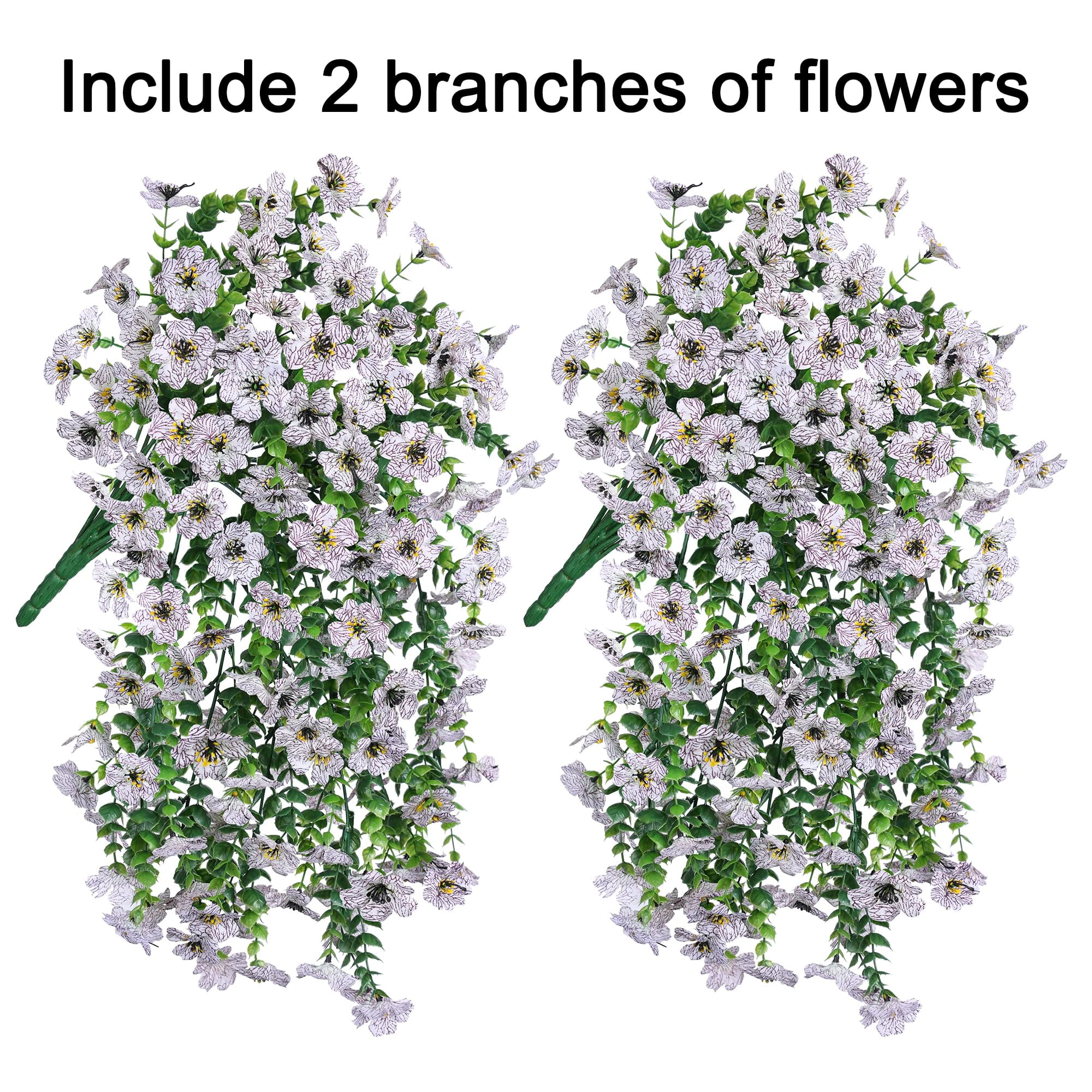Artificial Flowers for Outdoors Fake Hanging Decoration,2Pcs UV & Fading Resistant Silk Flower, Realistic Plants