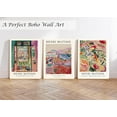 thumbnail image 2 of Induslyfe Framed Retro Vintage Wall Art Canvas Decor Set of 3, Matisse Wall Art Prints Poster Mid Century Modern Art, Sage Green Aesthetic Floral Botanical wall art bedroom living room bathroom 12x16, 2 of 6