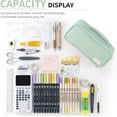 thumbnail image 6 of YSTHDL Large Capacity Pencil Case Pen Pouch Organizer Canvas Pencil Bag with Handle-Green, 6 of 6