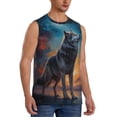 thumbnail image 2 of Kdxio Moonlit Night Sky Wolf for Men's Muscle T-shirt,Sleeveless for Workout Running Athletic Gym Lounge Casual, 2 of 5
