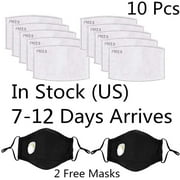 10 Pcs PM2.5 Activated Carbon Filter for Breathing Insert Protective mask Anti Pollution Washable Cotton for adult Outdoor Activities
