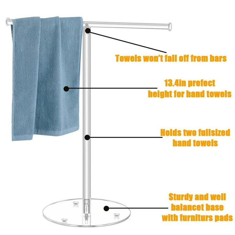 Hand Towel Stand Acrylic Hand Towel Holder Stand Rack Hanger Transparent Standing Hand Dish Towel Stand Holder for Bathroom Kitchen Countertop with a Sturdy Base Walmart