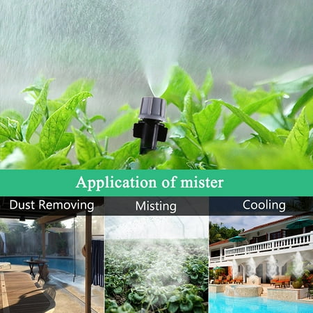 Patio Misting System Parts 82ft 25M Hose +Micro Drip Sprinkler Irrigation System Water Flow Home Garden Kit Patio Outdoor DIY Plant Self Watering Misting Cooling Tool Plastic 30 Mist Nozzles Sprinkle Bubble ()