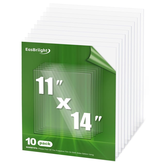 Láminas de plexiglás y PET EasBright, paquete de 10 unidades, 11 x 14 pulgadas, 1 mm de grosor